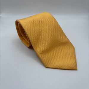 Arcuri Yellow Textured Micro-Check Silk Tie Size 62"x3.75" EUC